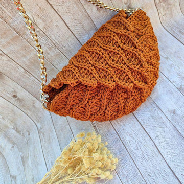 Wavy Ribbed Crochet Circle Bag Pattern