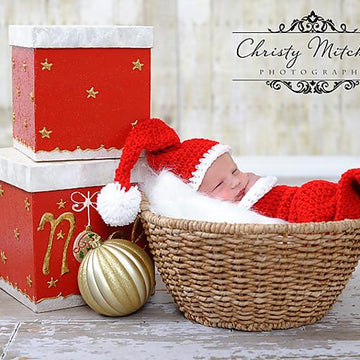 Christmas Stocking Cocoon & Santa Hat Photo Prop