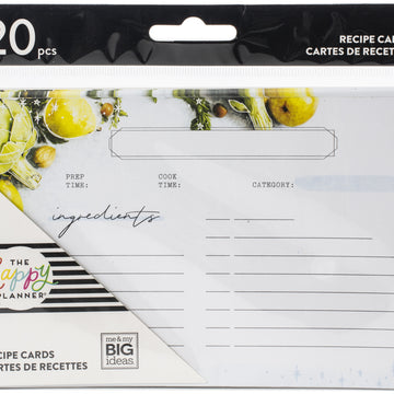 Happy Planner Recipe Cards 20/Pkg - Foodie 9.12"X4.75"