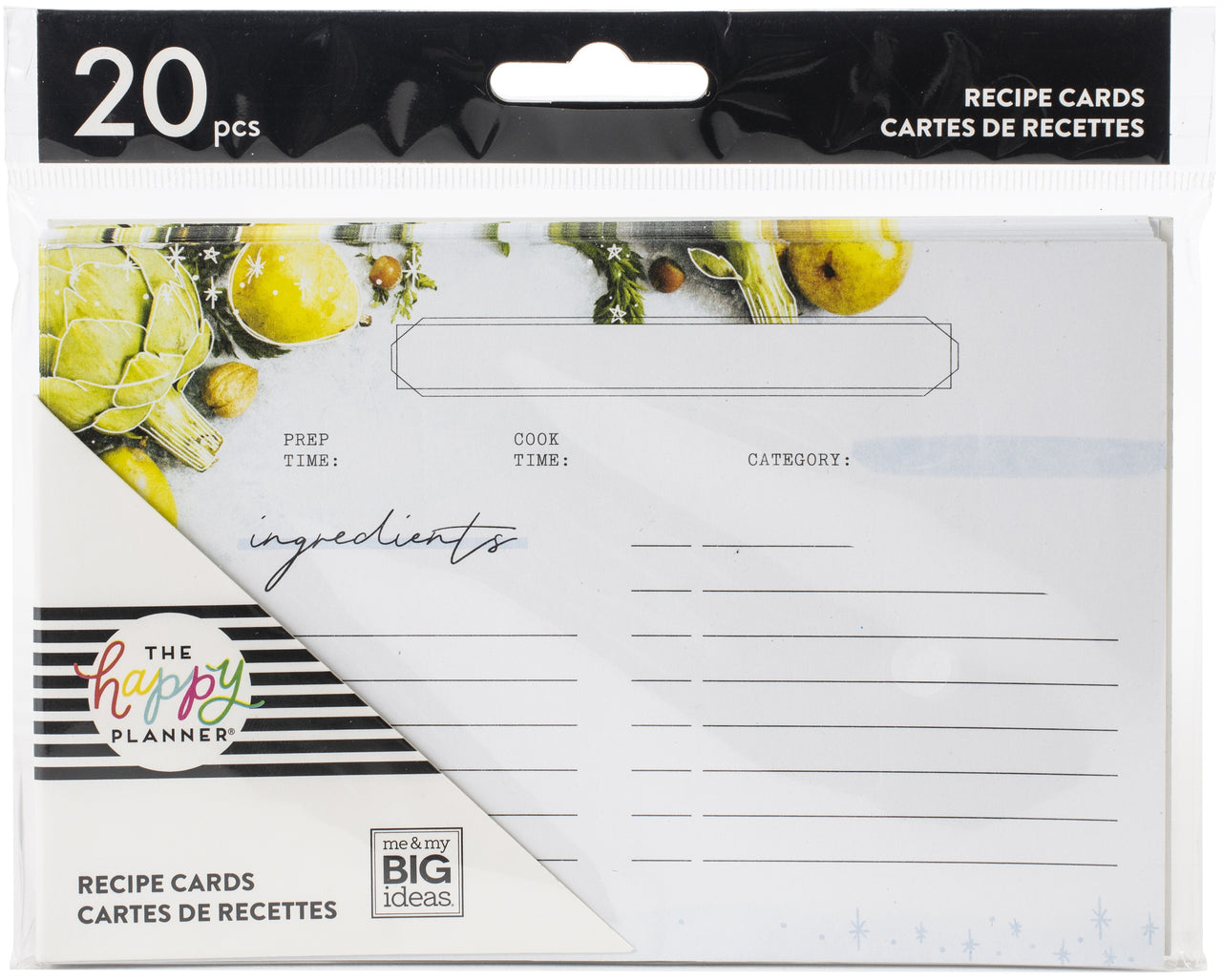 Happy Planner Recipe Cards 20/Pkg - Foodie 9.12"X4.75"