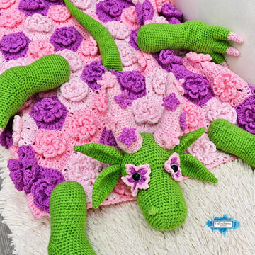 3in1 Flower Dragon Baby Blanket