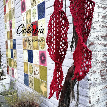 Celosia twisted lace ruffle scarf