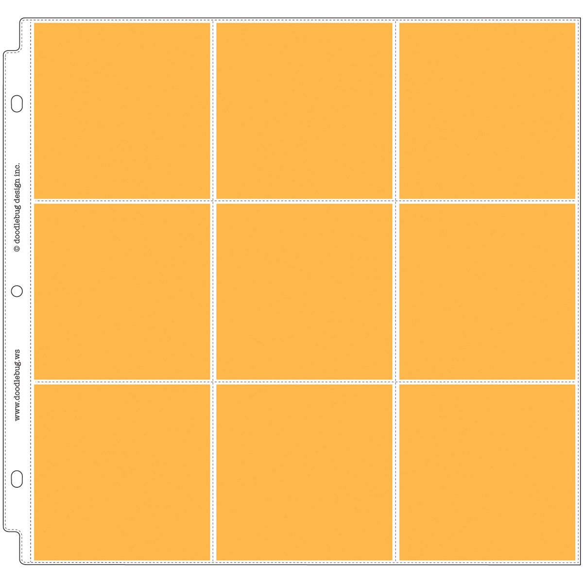 Doodlebug Page Protectors 12"X12" 12/Pkg - (9) 4"X4" Pockets