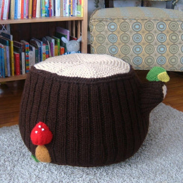 Knit Tree Stump Ottoman Pattern