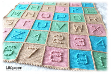 Alphabet + Numbers Baby Toddler Blanket Playmat Crochet Pattern