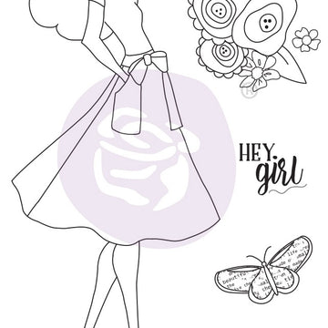 Prima Marketing Julie Nutting Mixed Media Cling Rubber Stamp - Phoebe