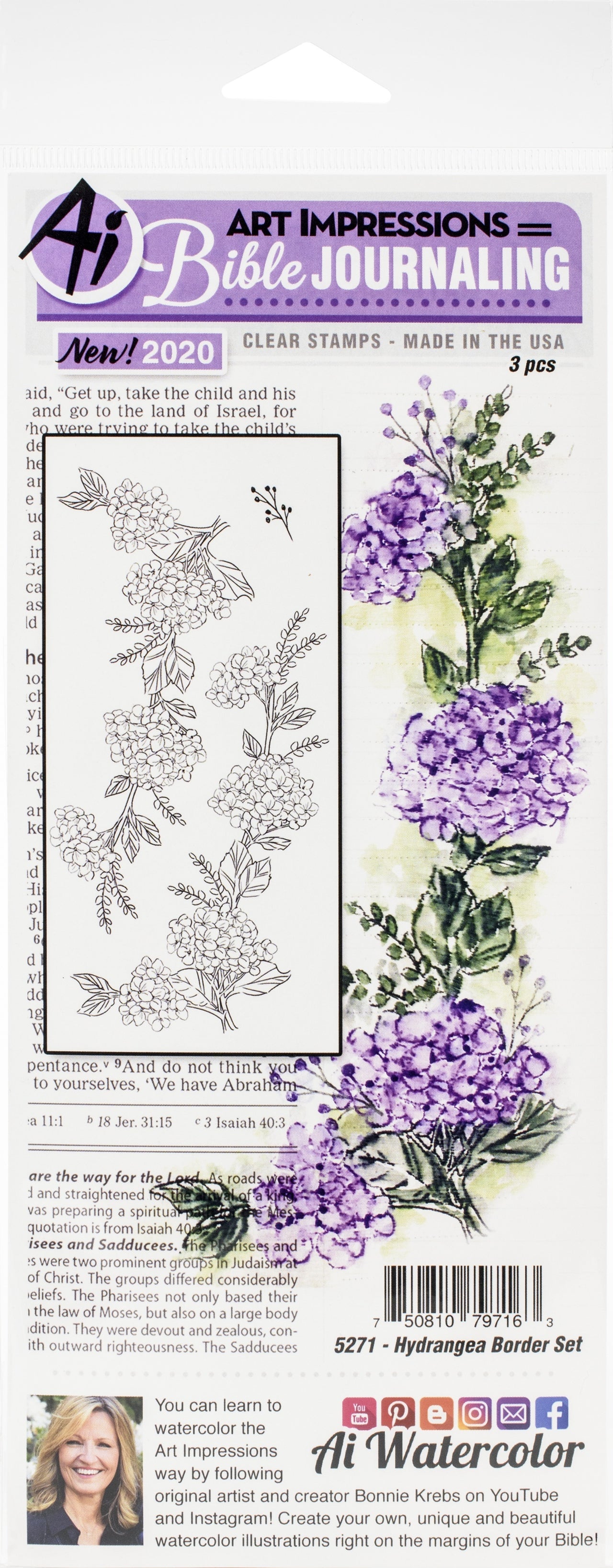 Art Impressions Bible Journaling Clear Stamps - Hydrangea Border