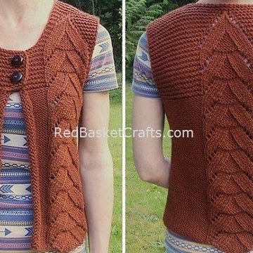 Walnut Leaf Vest - Elegant Top