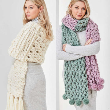 Scarves Knitted in King Cole Rosarium - 5757 - Downloadable PDF