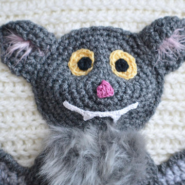 Vampire bat. Sofa cushion. Throw pillow. Halloween. Crochet cushion