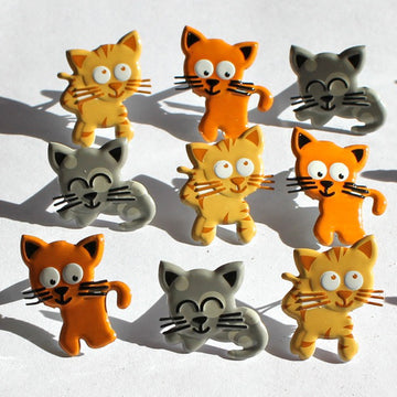 Eyelet Outlet Shape Brads 12/Pkg - Kitties