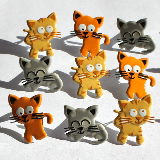 Eyelet Outlet Shape Brads 12/Pkg - Kitties