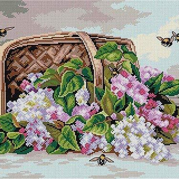 Orchidea A Basket of Lilacs Tapestry Canvas - 2759M