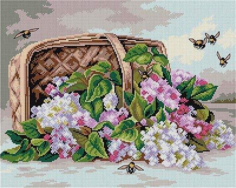 Orchidea A Basket of Lilacs Tapestry Canvas - 2759M