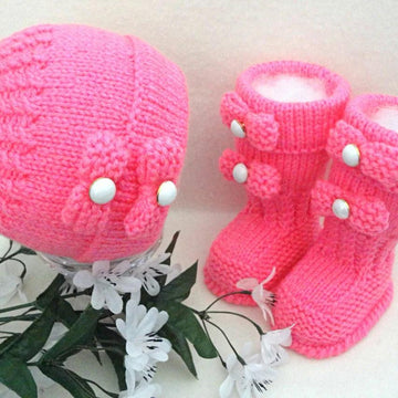 PATTERN Knitting Baby Shoes Baby Hat Baby Girl