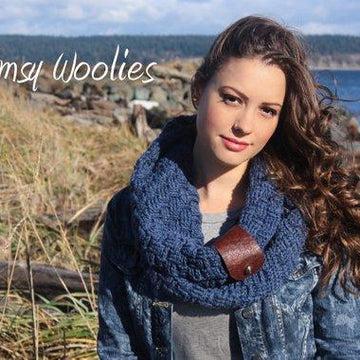 "Leather Cuffed Infinity Scarf & Boot Cuffs"