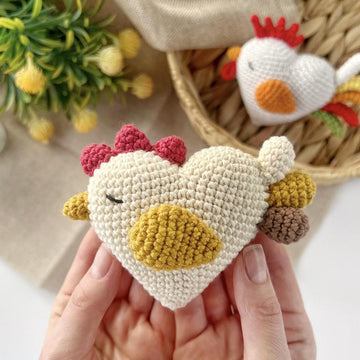 Crochet chicken and rooster toy Amigurumi pattern chick Crochet ornament Easter decorations