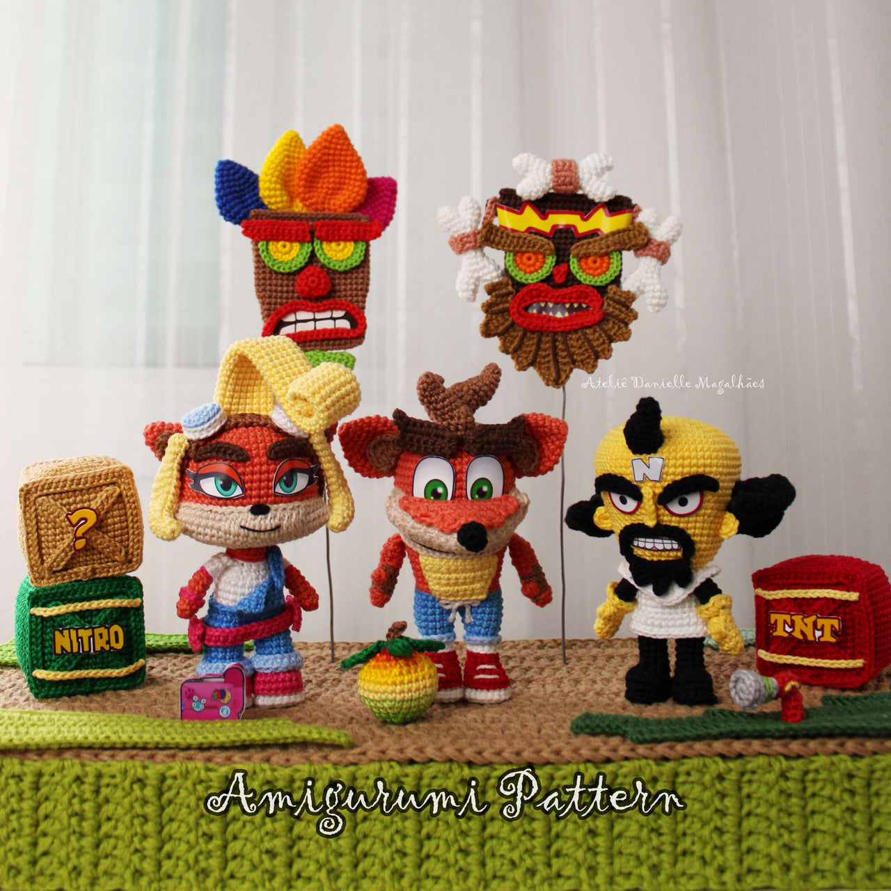 Crash Bandicoot Collection - PDF Amigurumi Crochet Pattern Set (Crash+Coco+Cortex+Masks+TrioBox)