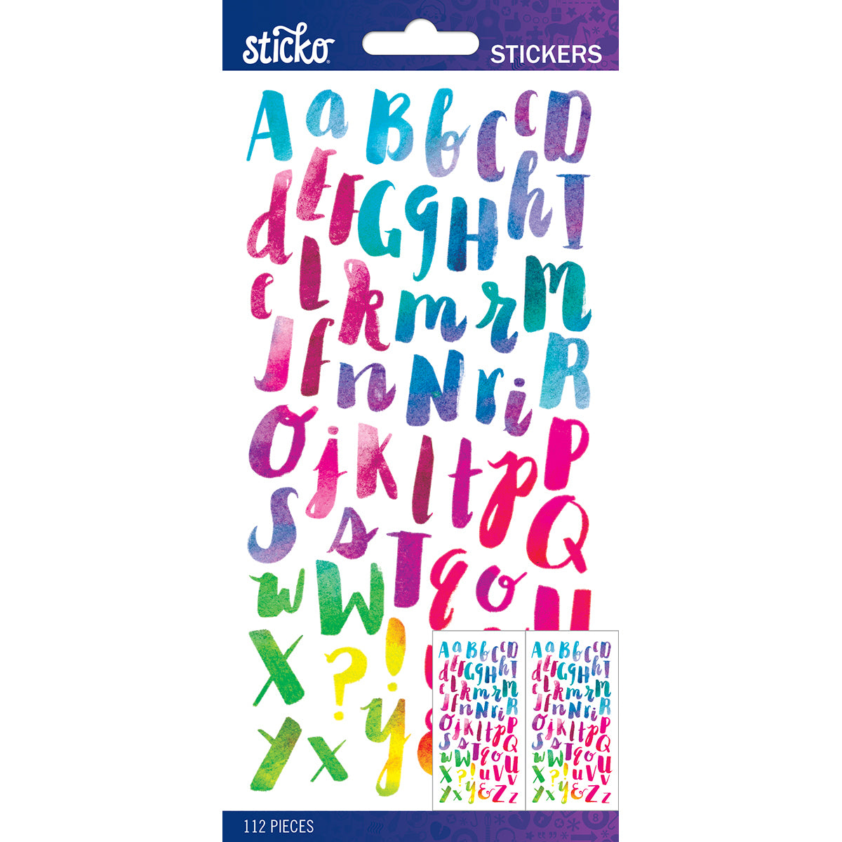 Sticko Alphabet Stickers - Watercolor Small