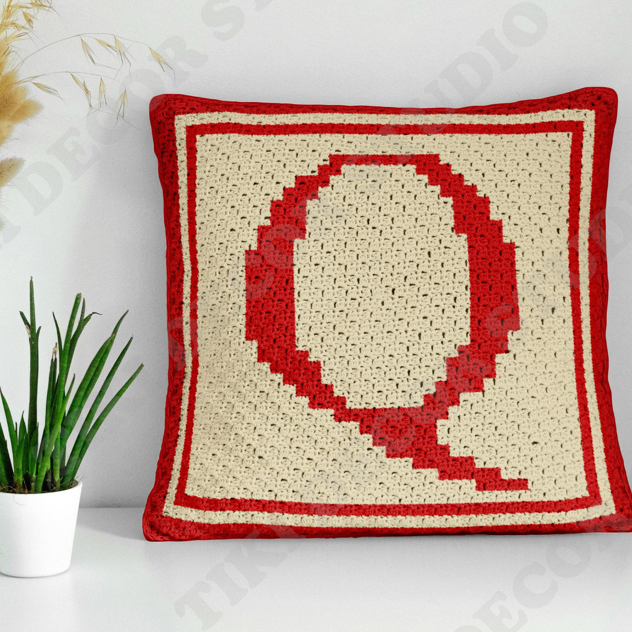 Initial Letter Q Pillow Cover CROCHET PATTERN