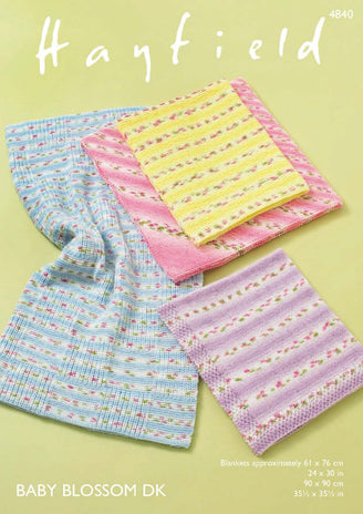 Blankets in Hayfield Baby Blossom DK - 4840 - Downloadable PDF