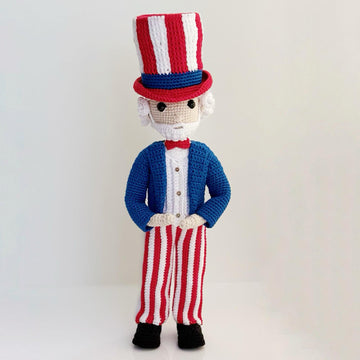 Amigurumi Statue of Liberty doll, crochet Uncle Sam pattern, Patriotic dolls, 4th of July decor