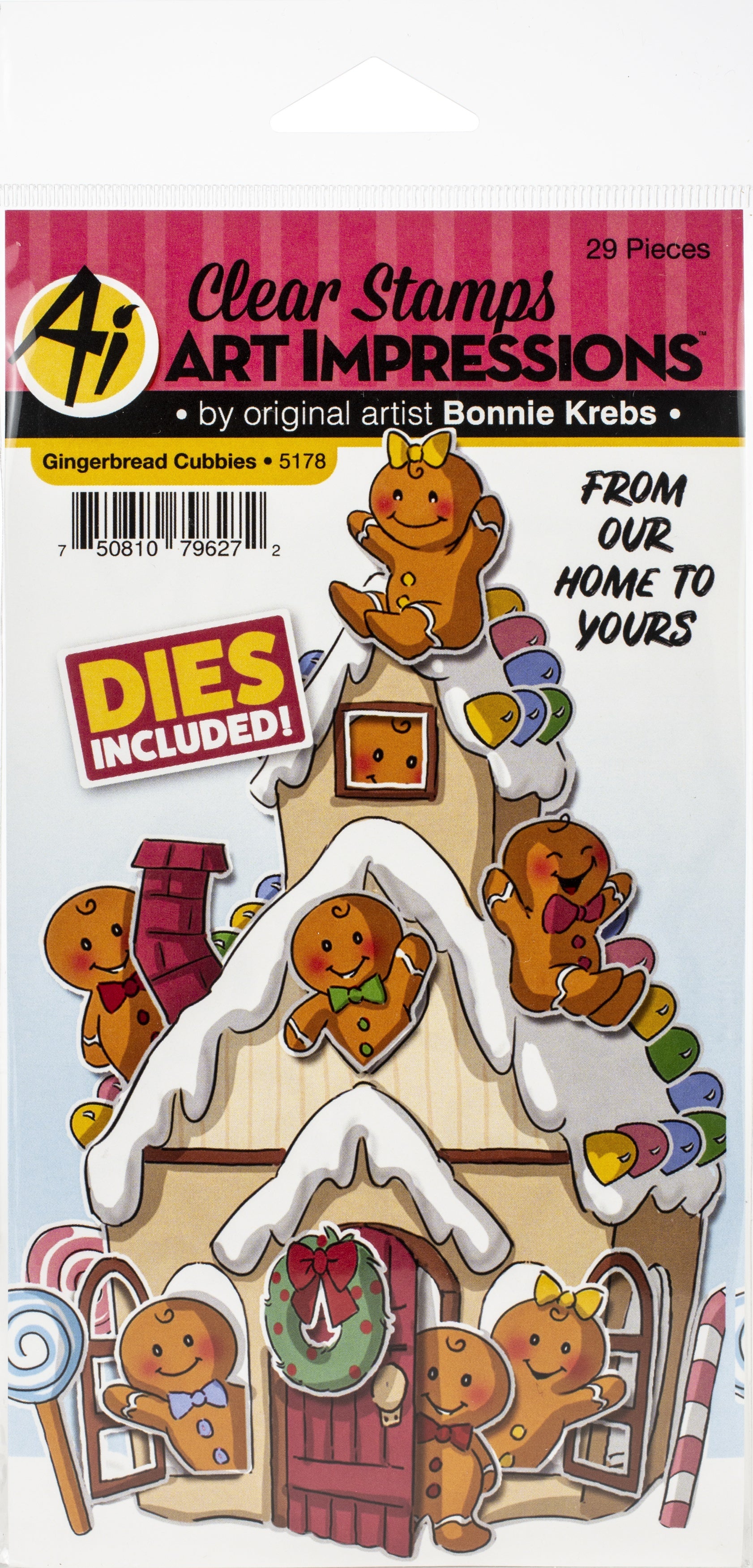 Art Impressions Critter Cubbies Clear Stamp & Die Set - Gingerbread