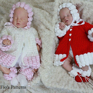 200- Pom Pom Edge Baby Matinee Set Knitting Pattern #200
