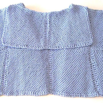 Cropped Cotton Top with Collar (allsquareknits)
