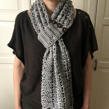 Easy Crochet Scarf Pattern with Buttons: Button-Up-Beauty Scarf