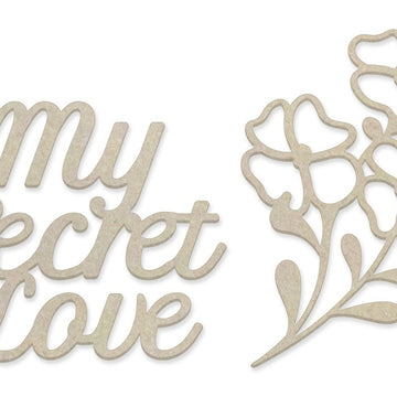 Artdeco Creations Couture Creations My Secret Love Chipboard 2/Pkg - My Secret Love
