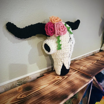Desert Rose Skull Pillow