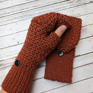 Moss Stitch Fingerless Gloves