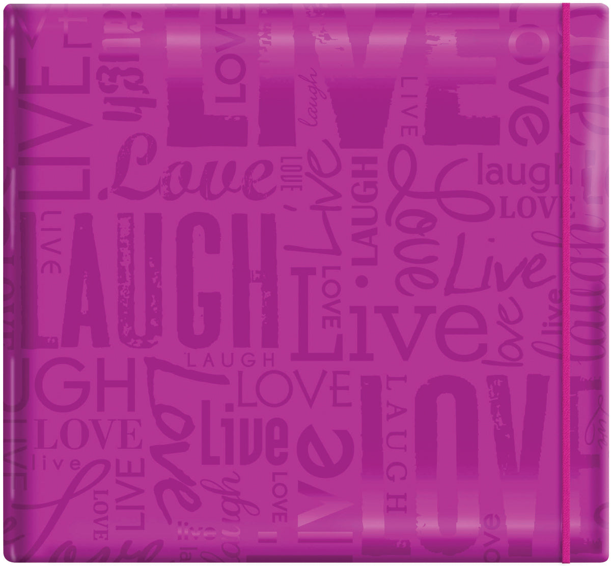 MBI Gloss Post Bound Album 12"X12" - Live, Love & Laugh - Bright Purple