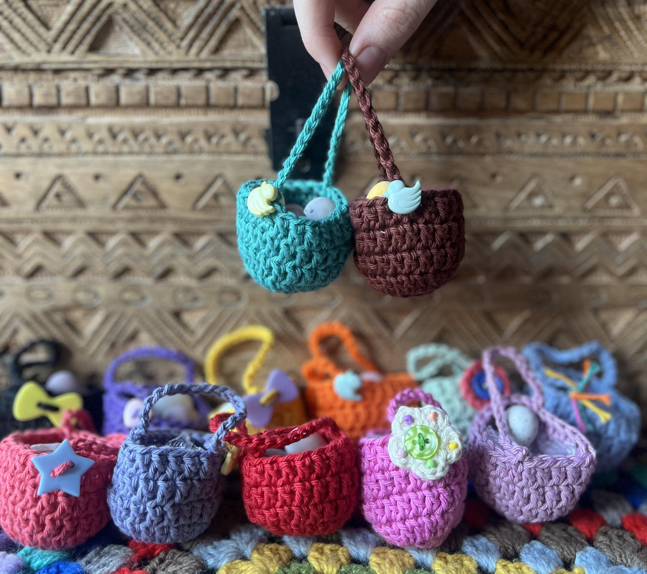 Crochet Mini Easter Baskets