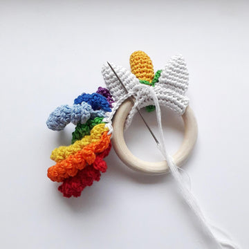 Rainbow unicorn teether