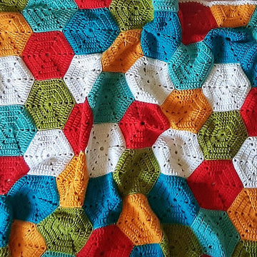 Rainbow of Hexagons Blanket