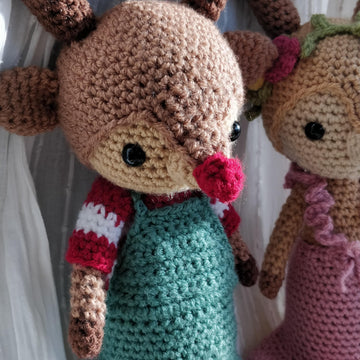 Renata and Rudolph Reindeer Doll Crochet Amigurumi Christmas