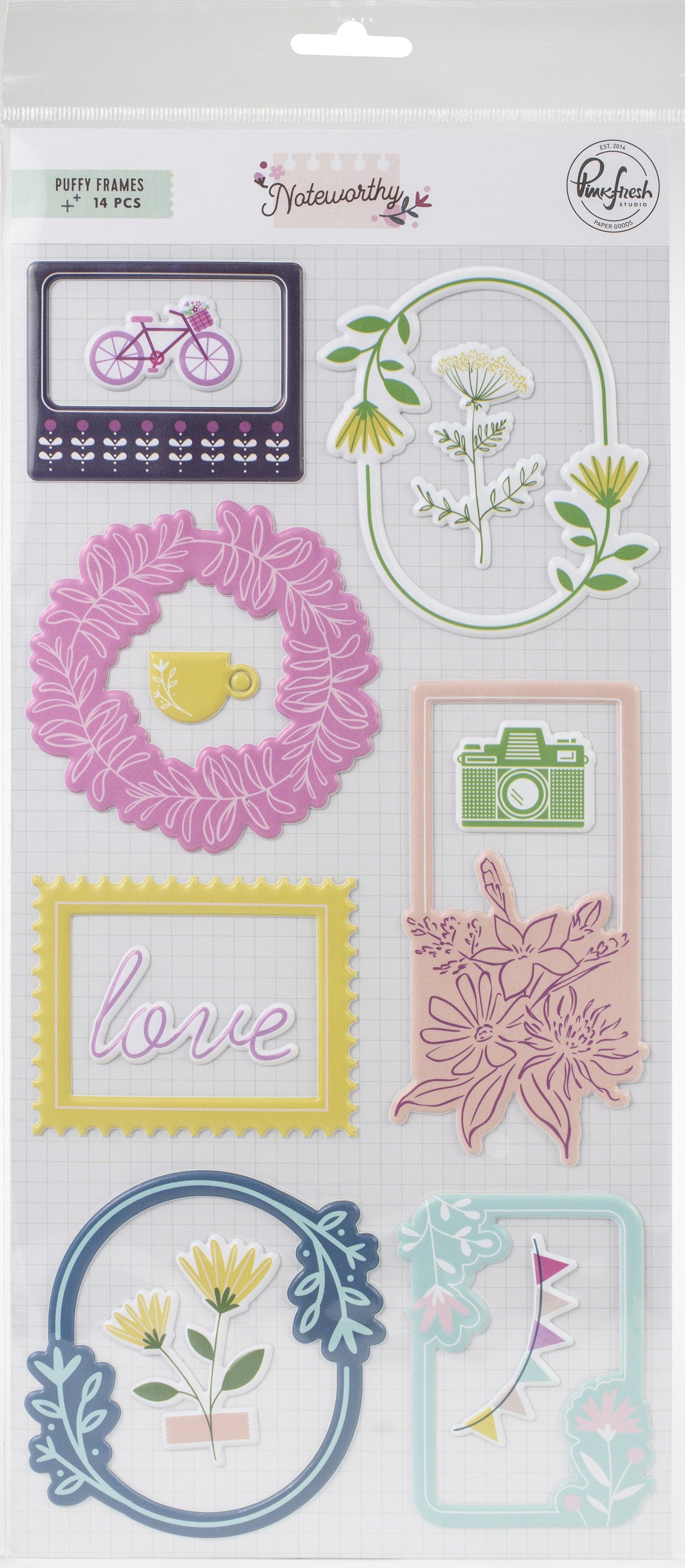 Pinkfresh Studio PinkFresh Puffy Frames Stickers - Noteworthy