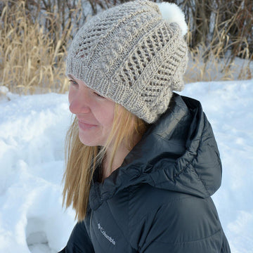 Cables and Lace Hat and Cowl