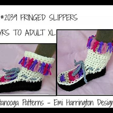 2039- FRINGED slippers