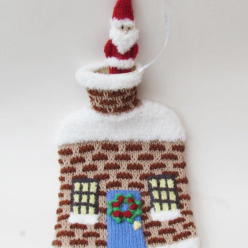 Christmas House Hot Water Bottle Cover