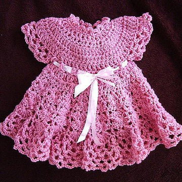 538 pink baby girl dress, newborn to age 6