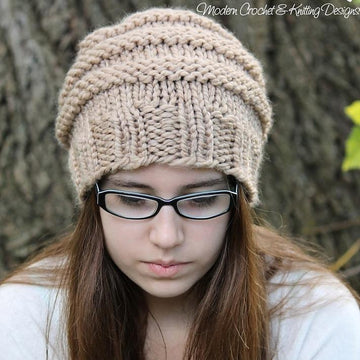 Beehive Slouchy Hat Knitting Pattern 242