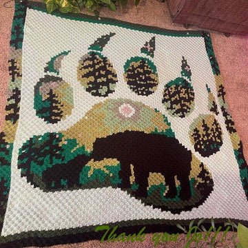 BEAR PAW - graph for crochet c2c blanket