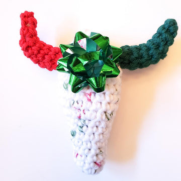 Steer Skull Christmas Ornament