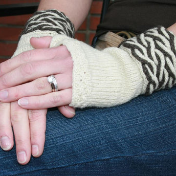 Dual Cable Fingerless Mitts