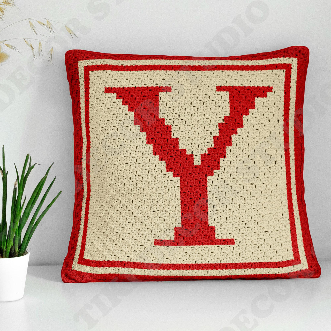 Letter-Y Pillow Cover C2C CROCHET PATTERN
