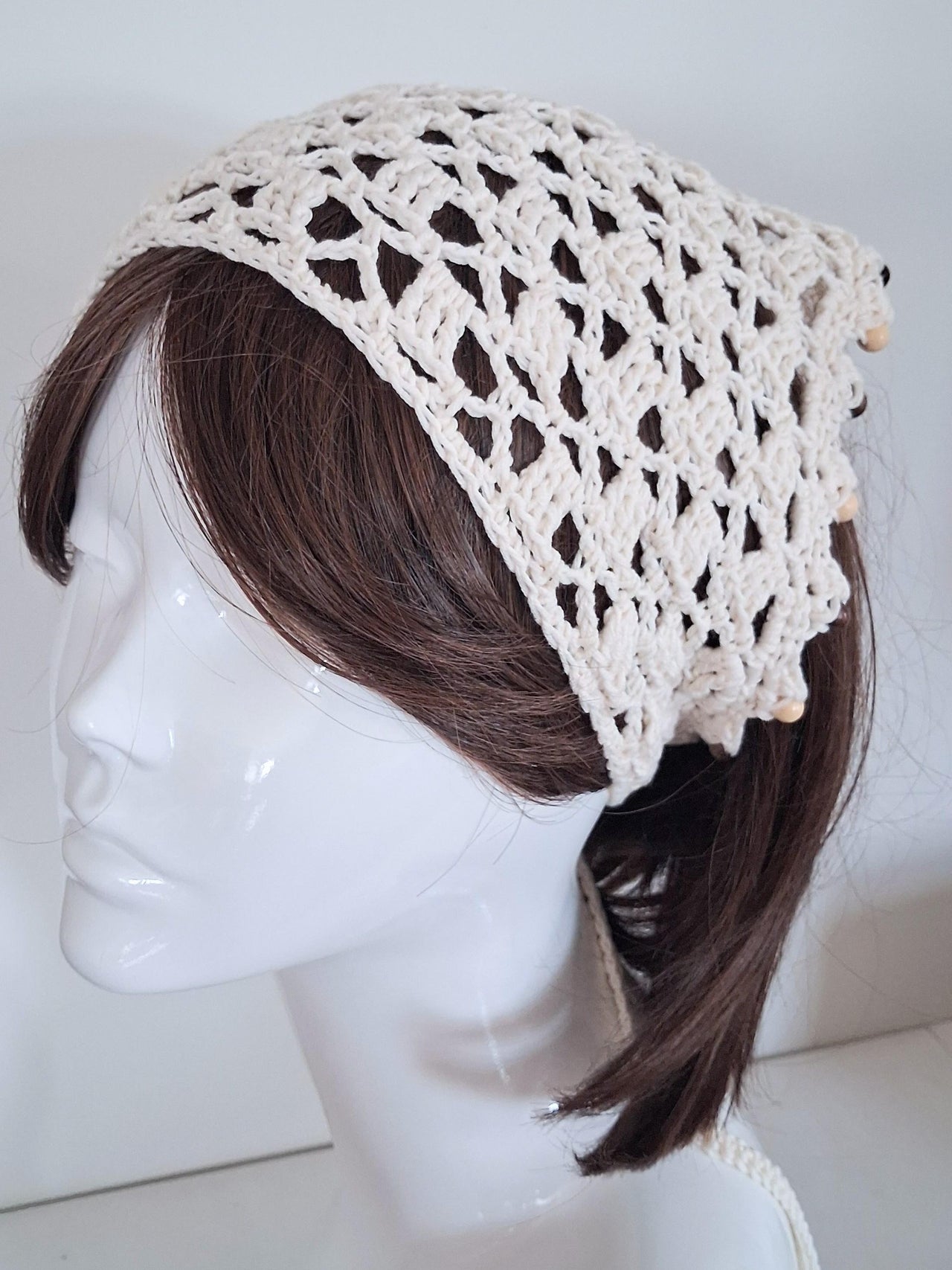 Crochet Lacy Boho Bandana