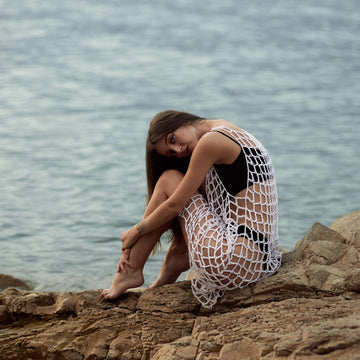Mesh crochet dress
